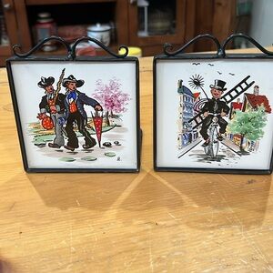 Vintage Danischburg Tile Bookends